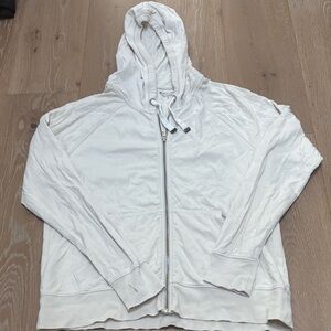 Athleta Size Small White Zip-Up Hoodie.